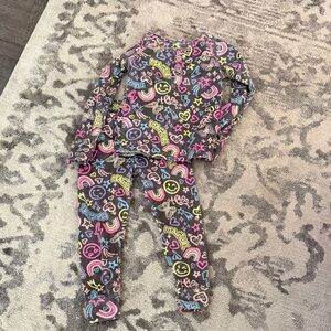 btween fun Neon Graphic Kids Pajama Set